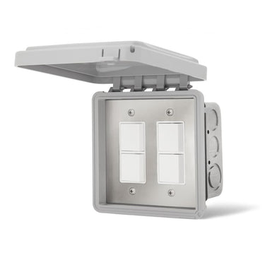 Infratech Flush Mount In-Wall Weatherproof Dual Stacked Duplex Switch - 14-4315